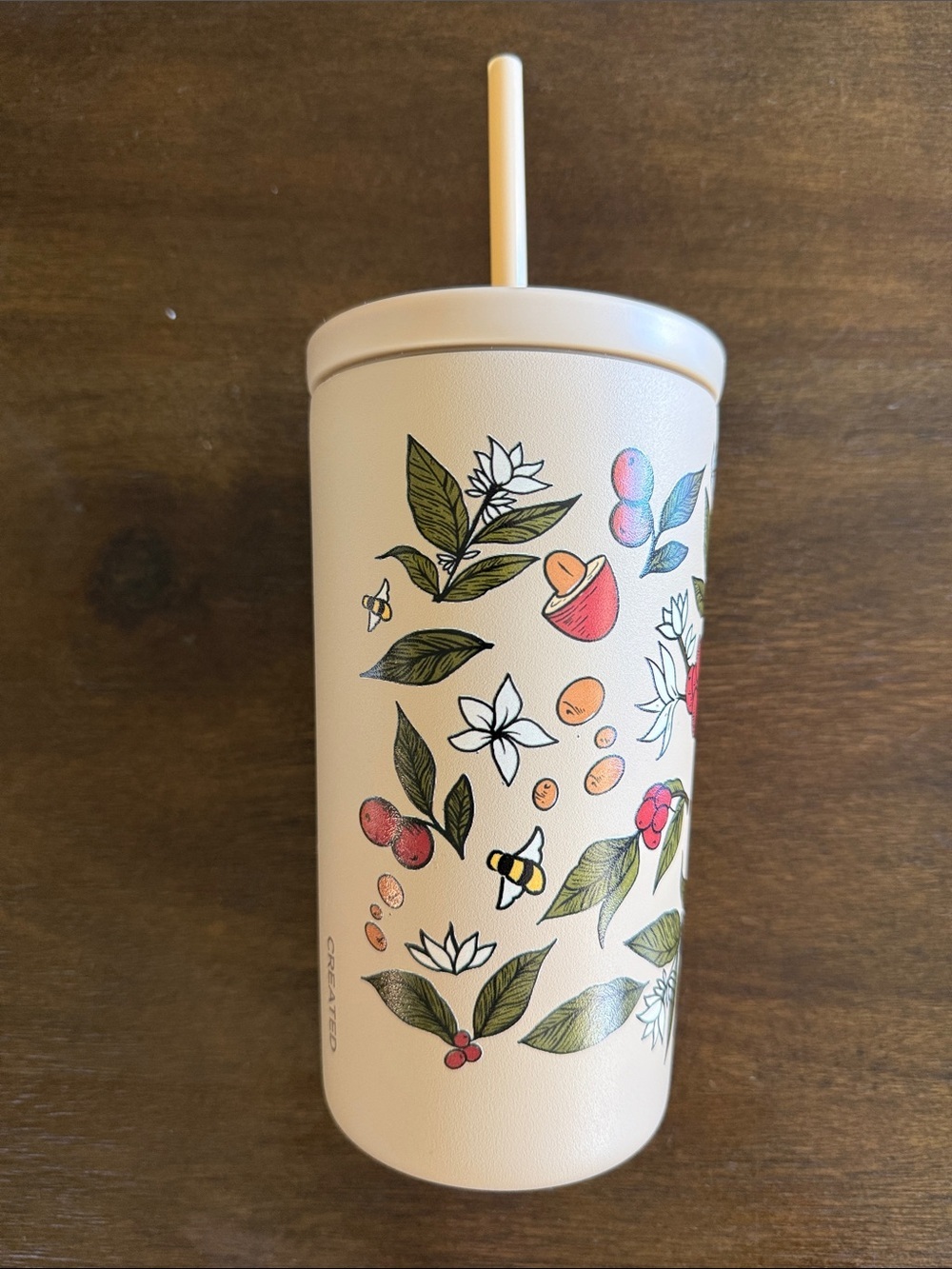 Big Island Coffee Floral Travel Tumbler with Straw - Created